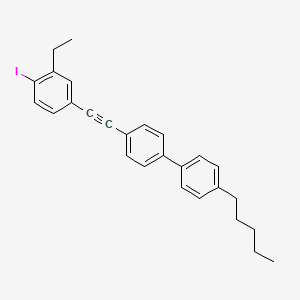 molecular formula C27H27I B13642727 4-((3-Ethyl-4-iodophenyl)ethynyl)-4'-pentyl-1,1'-biphenyl 