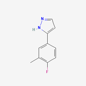 molecular formula C10H9FN2 B13642739 3-(4-fluoro-3-methylphenyl)-1H-pyrazole 