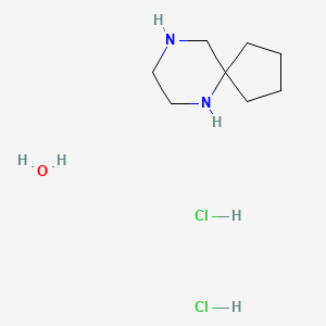 molecular formula C8H20Cl2N2O B13642742 6,9-Diazaspiro[4.5]decane hydrate dihydrochloride 