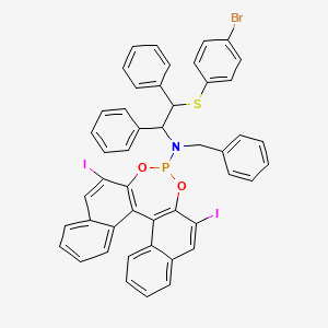 N-benzyl-N-[2-(4-bromophenyl)sulfanyl-1,2-diphenylethyl]-10,16-diiodo-12,14-dioxa-13-phosphapentacyclo[13.8.0.02,11.03,8.018,23]tricosa-1(15),2(11),3,5,7,9,16,18,20,22-decaen-13-amine