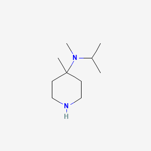 molecular formula C10H22N2 B13642771 N,4-dimethyl-N-(propan-2-yl)piperidin-4-amine 