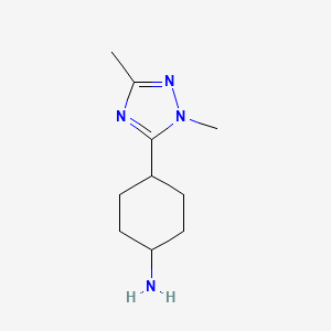 molecular formula C10H18N4 B13642787 4-(1,3-Dimethyl-1h-1,2,4-triazol-5-yl)cyclohexan-1-amine 