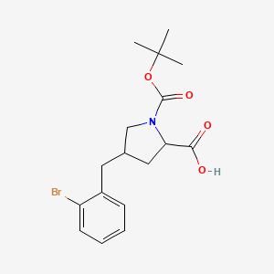 molecular formula C17H22BrNO4 B13642802 (2S,4R)-4-[(2-bromophenyl)methyl]-1-[(tert-butoxy)carbonyl]pyrrolidine-2-carboxylic acid 