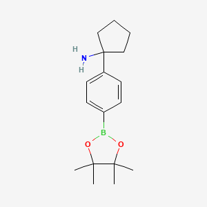 1-[4-(Tetramethyl-1,3,2-dioxaborolan-2-yl)phenyl]cyclopentan-1-amine