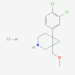 molecular formula C14H18Cl3NO B13642810 6-(3,4-Dichlorophenyl)-1-(methoxymethyl)-3-azabicyclo[4.1.0]heptane hydrochloride 