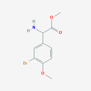 molecular formula C10H12BrNO3 B13642815 Methyl 2-amino-2-(3-bromo-4-methoxyphenyl)acetate 