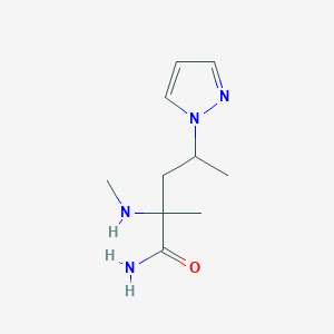 2-Methyl-2-(methylamino)-4-(1h-pyrazol-1-yl)pentanamide