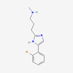 molecular formula C13H16BrN3 B13642916 3-(5-(2-Bromophenyl)-1h-imidazol-2-yl)-N-methylpropan-1-amine 