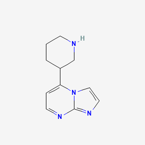 molecular formula C11H14N4 B13642935 5-(Piperidin-3-yl)imidazo[1,2-a]pyrimidine 