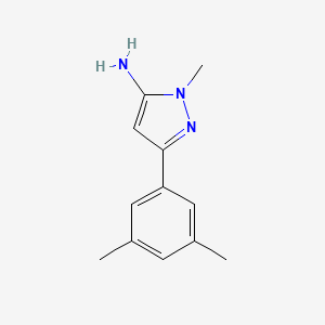 molecular formula C12H15N3 B13642953 3-(3,5-Dimethylphenyl)-1-methyl-1h-pyrazol-5-amine 