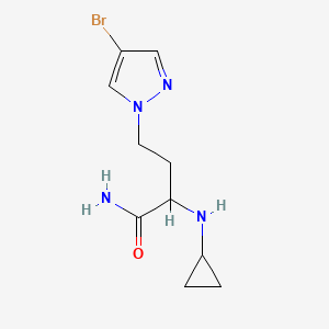 molecular formula C10H15BrN4O B13642980 4-(4-Bromo-1h-pyrazol-1-yl)-2-(cyclopropylamino)butanamide 