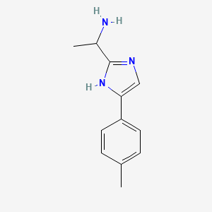 molecular formula C12H15N3 B13642984 1-(5-(P-tolyl)-1h-imidazol-2-yl)ethan-1-amine 