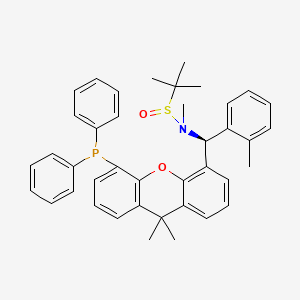 molecular formula C40H42NO2PS B13643008 (R)-N-((S)-(5-(Diphenylphosphanyl)-9,9-dimethyl-9H-xanthen-4-yl)(o-tolyl)methyl)-N,2-dimethylpropane-2-sulfinamide 