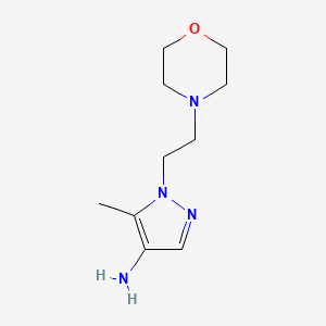 molecular formula C10H18N4O B13643013 5-Methyl-1-(2-morpholinoethyl)-1h-pyrazol-4-amine 