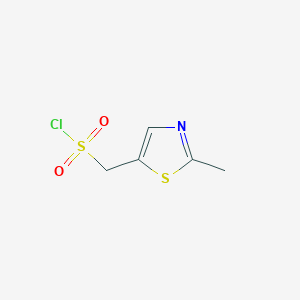 molecular formula C5H6ClNO2S2 B13643035 (2-Methyl-1,3-thiazol-5-yl)methanesulfonyl chloride 