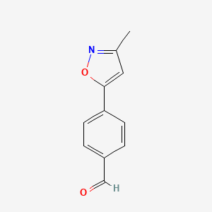 molecular formula C11H9NO2 B13643042 4-(3-Methyl-5-isoxazolyl)benzaldehyde 