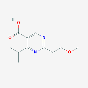 molecular formula C11H16N2O3 B13643046 4-Isopropyl-2-(2-methoxyethyl)pyrimidine-5-carboxylic acid 