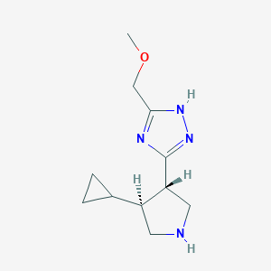 molecular formula C11H18N4O B13643065 Rel-5-((3S,4S)-4-cyclopropylpyrrolidin-3-yl)-3-(methoxymethyl)-1H-1,2,4-triazole 