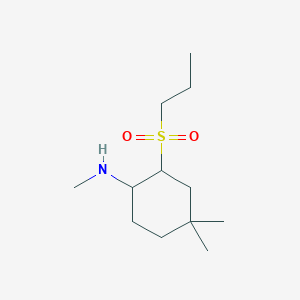 molecular formula C12H25NO2S B13643103 n,4,4-Trimethyl-2-(propylsulfonyl)cyclohexan-1-amine 