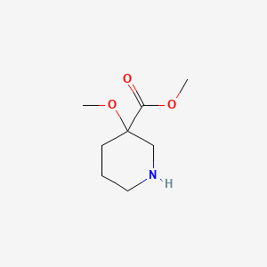 molecular formula C8H15NO3 B13643144 Methyl 3-methoxypiperidine-3-carboxylate 