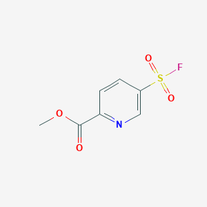 molecular formula C7H6FNO4S B13643151 Methyl 5-(fluorosulfonyl)picolinate 