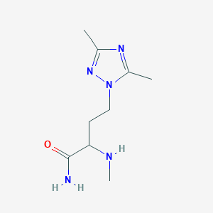 molecular formula C9H17N5O B13643166 4-(3,5-Dimethyl-1h-1,2,4-triazol-1-yl)-2-(methylamino)butanamide 