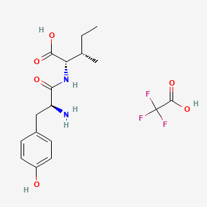 molecular formula C17H23F3N2O6 B13643239 (2S,3S)-2-((S)-2-Amino-3-(4-hydroxyphenyl)propanamido)-3-methylpentanoic acid trifluoroacetate salt 