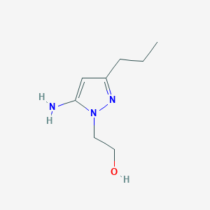 molecular formula C8H15N3O B13643242 2-(5-Amino-3-propyl-1h-pyrazol-1-yl)ethan-1-ol 