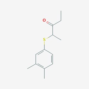 molecular formula C13H18OS B13643265 2-((3,4-Dimethylphenyl)thio)pentan-3-one 