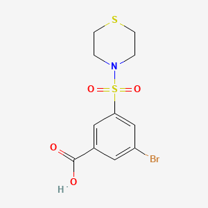 molecular formula C11H12BrNO4S2 B1364327 3-Bromo-5-thiomorpholin-4-ylsulfonylbenzoic acid 