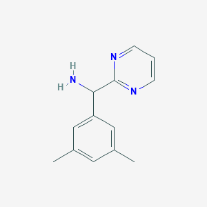 molecular formula C13H15N3 B13643347 (3,5-Dimethylphenyl)(pyrimidin-2-yl)methanamine 