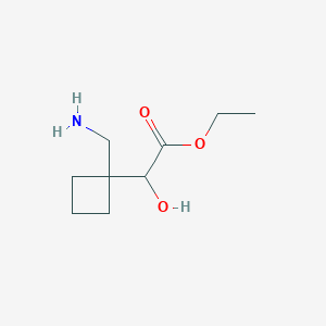 molecular formula C9H17NO3 B13643360 Ethyl 2-(1-(aminomethyl)cyclobutyl)-2-hydroxyacetate 