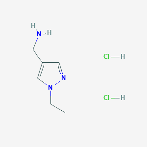 molecular formula C6H13Cl2N3 B13643361 (1-ethyl-1H-pyrazol-4-yl)methanamine dihydrochloride 