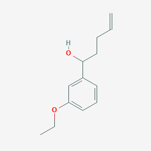 molecular formula C13H18O2 B13643391 1-(3-Ethoxyphenyl)pent-4-en-1-ol 