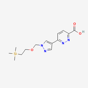 molecular formula C14H20N4O3Si B13643393 6-(1-((2-(Trimethylsilyl)ethoxy)methyl)-1H-pyrazol-4-yl)pyridazine-3-carboxylic acid 