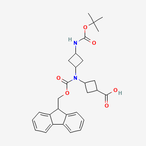 (1s,3s)-3-[(3-{[(tert-butoxy)carbonyl]amino}cyclobutyl)({[(9H-fluoren-9-yl)methoxy]carbonyl})amino]cyclobutane-1-carboxylicacid,Mixtureofdiastereomers