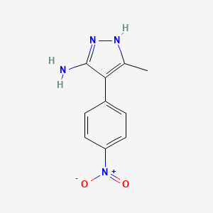 molecular formula C10H10N4O2 B13643526 3-methyl-4-(4-nitrophenyl)-1H-pyrazol-5-amine 