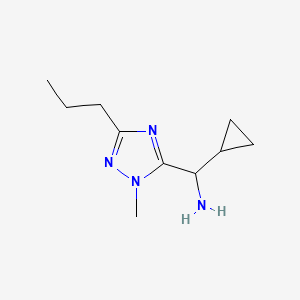 molecular formula C10H18N4 B13643530 Cyclopropyl(1-methyl-3-propyl-1h-1,2,4-triazol-5-yl)methanamine 