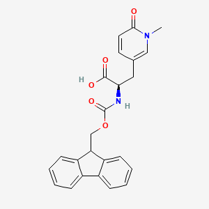 molecular formula C24H22N2O5 B13643555 (R)-2-((((9H-Fluoren-9-yl)methoxy)carbonyl)amino)-3-(1-methyl-6-oxo-1,6-dihydropyridin-3-yl)propanoic acid 