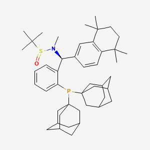 (R)-N-((S)-(2-(Di(adamantan-1-yl)phosphanyl)phenyl)(5,5,8,8-tetramethyl-5,6,7,8-tetrahydronaphthalen-2-yl)methyl)-N,2-dimethylpropane-2-sulfinamide