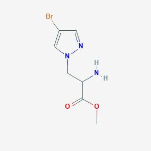 molecular formula C7H10BrN3O2 B13643572 Methyl 2-amino-3-(4-bromo-1h-pyrazol-1-yl)propanoate 