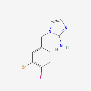 molecular formula C10H9BrFN3 B13643596 1-(3-Bromo-4-fluorobenzyl)-1h-imidazol-2-amine 