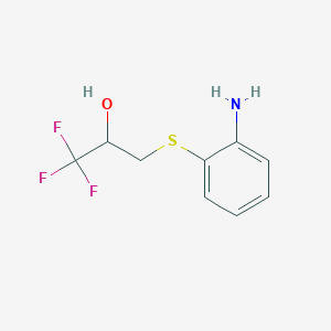 molecular formula C9H10F3NOS B1364361 3-(2-Aminophenyl)sulfanyl-1,1,1-trifluoropropan-2-ol 