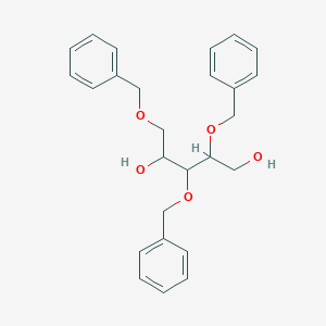 molecular formula C26H30O5 B13643613 2,3,5-Tris(phenylmethoxy)pentane-1,4-diol 