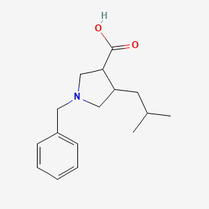 molecular formula C16H23NO2 B13643626 1-Benzyl-4-(2-methylpropyl)pyrrolidine-3-carboxylic acid 