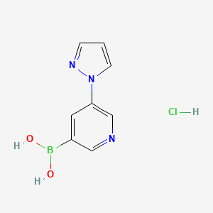 [5-(1H-pyrazol-1-yl)pyridin-3-yl]boronic acid hydrochloride