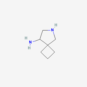 molecular formula C7H14N2 B13643645 6-Azaspiro[3.4]octan-8-amine 