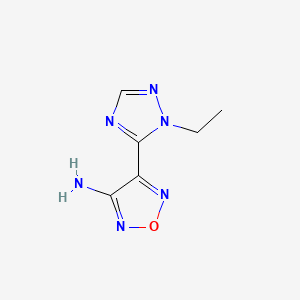 molecular formula C6H8N6O B13643673 4-(1-Ethyl-1h-1,2,4-triazol-5-yl)-1,2,5-oxadiazol-3-amine 