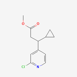 molecular formula C12H14ClNO2 B13643729 Methyl (S)-3-(2-Chloro-4-pyridyl)-3-cyclopropylpropanoate 