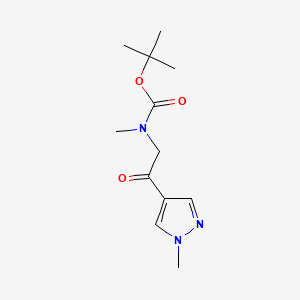 molecular formula C12H19N3O3 B13643766 tert-butyl N-methyl-N-[2-(1-methyl-1H-pyrazol-4-yl)-2-oxoethyl]carbamate 